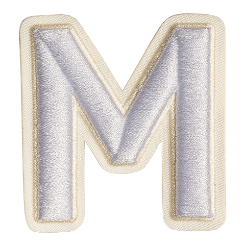 حرف "M" أبيض