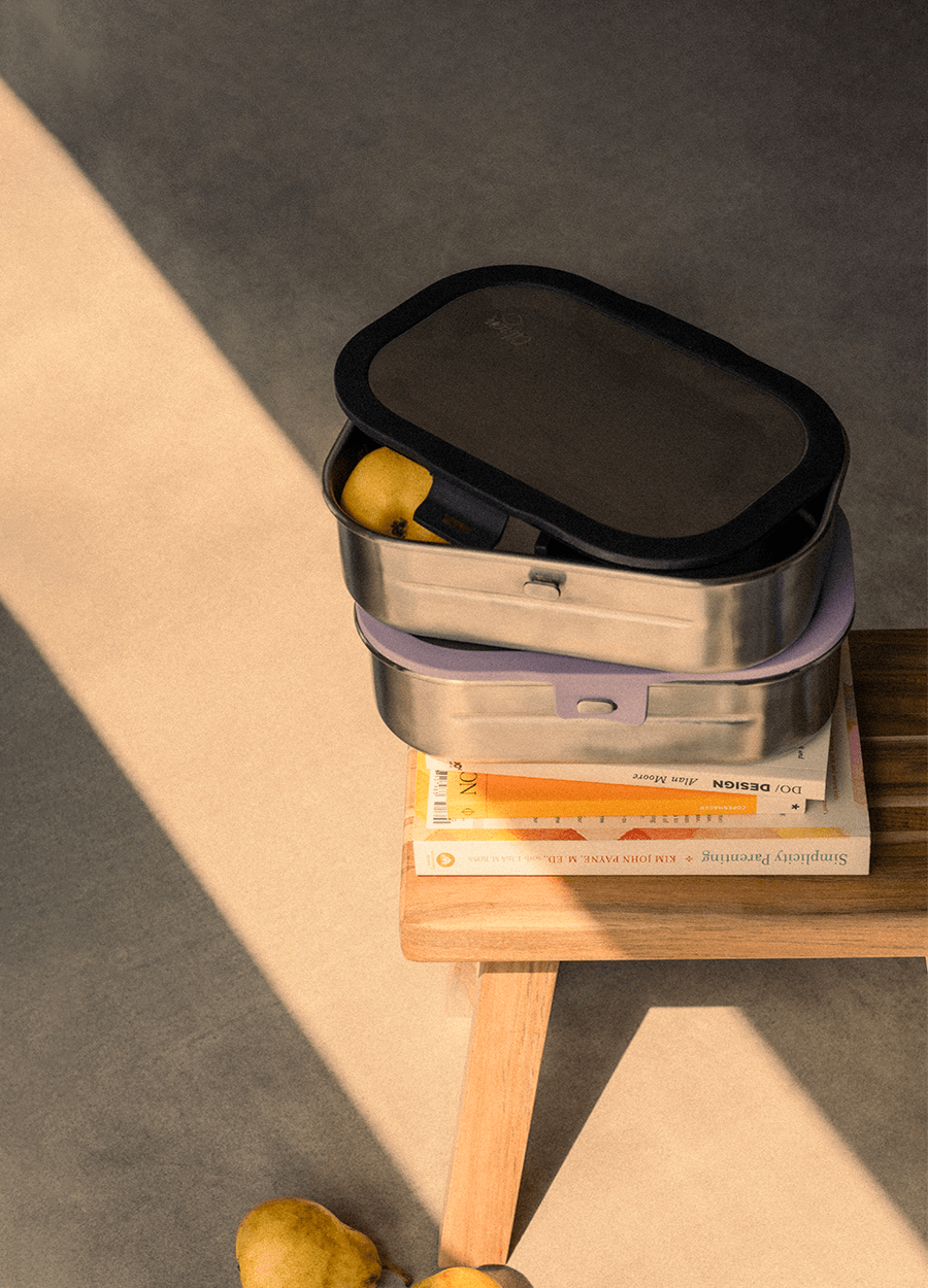 Stainless steel Lunchbox - 2 Compartment - Black
