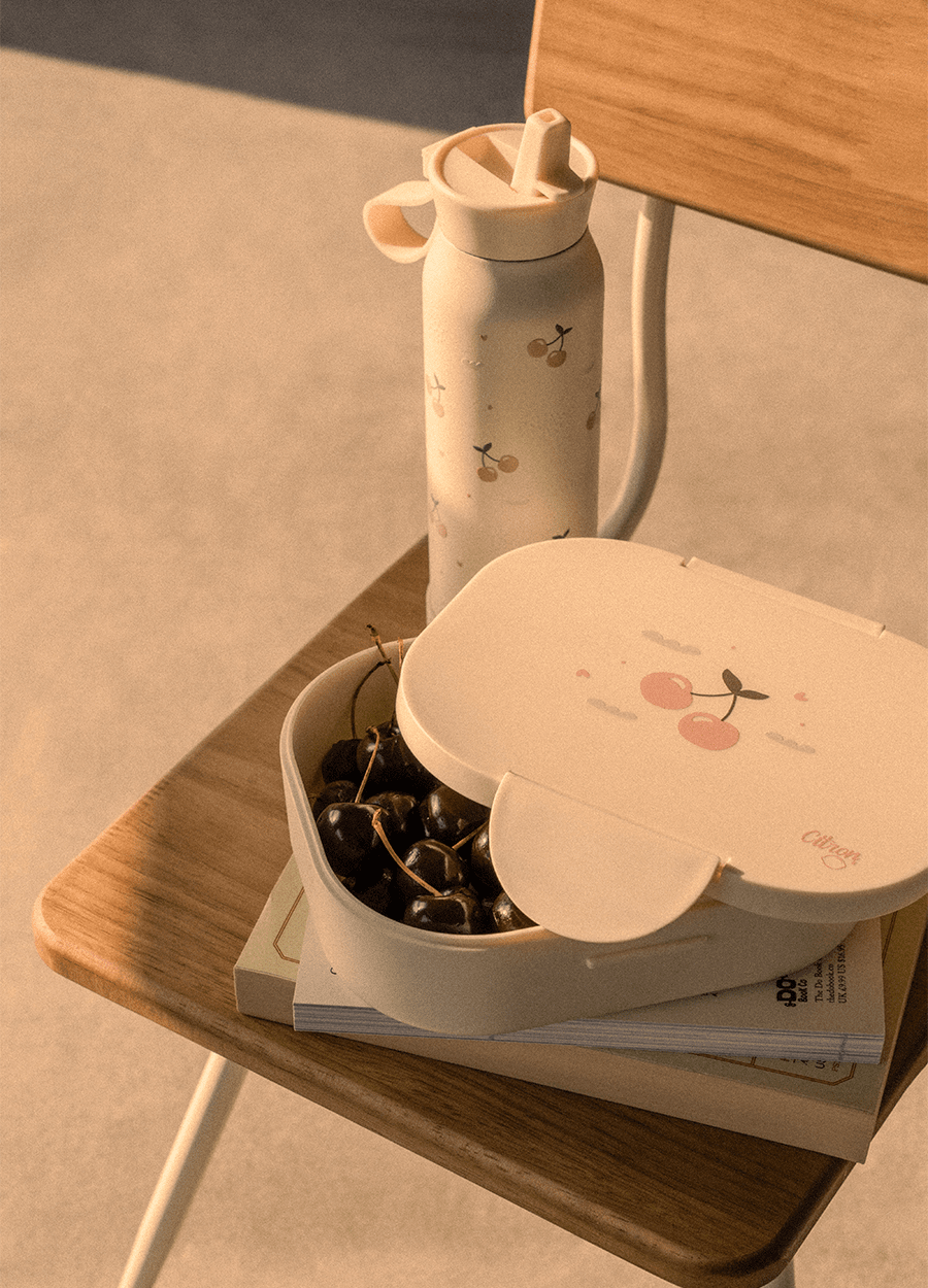 Bio-Based Lunch box - 2 Compartment - Cherry