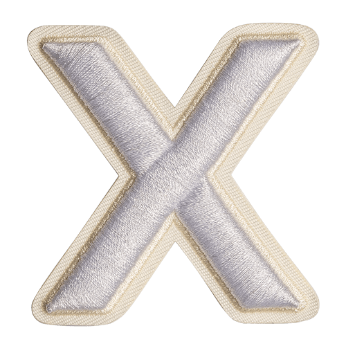حرف "X" أبيض