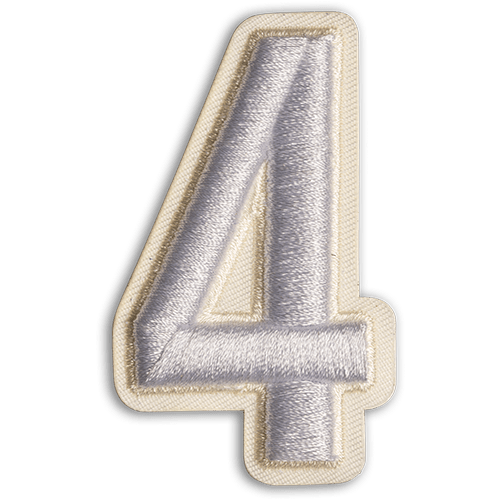 White Number '4'