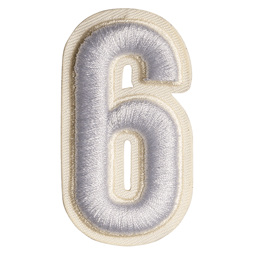 الرقم الأبيض '6'