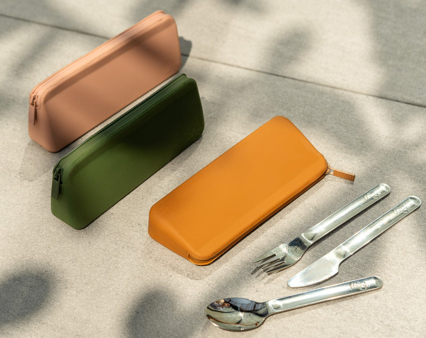 Stainless Steel Cutlery with Pouch - Green