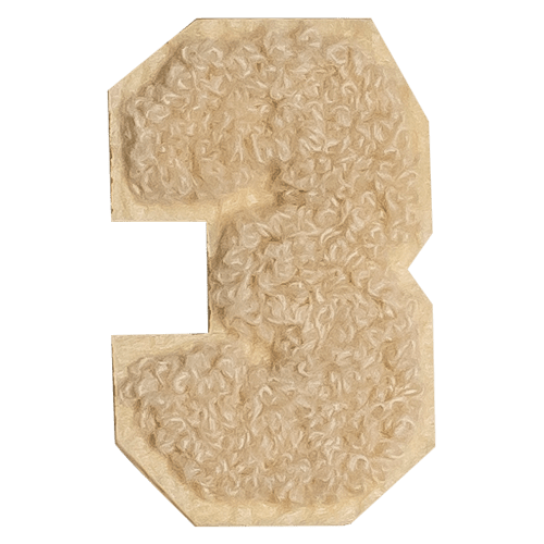 Beige Number '3'
