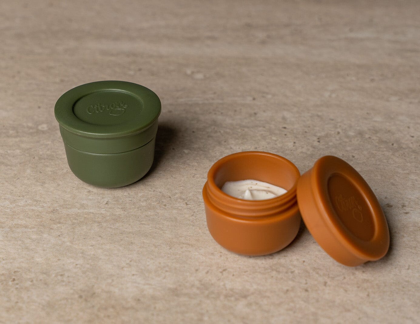 Mini Sauce Containers - Caramel & Green