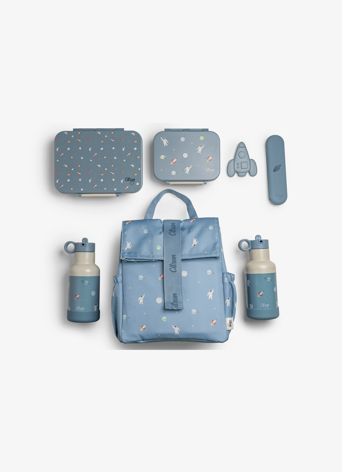 Insulated Rollup Lunch Bag - Spaceship Dusty Blue