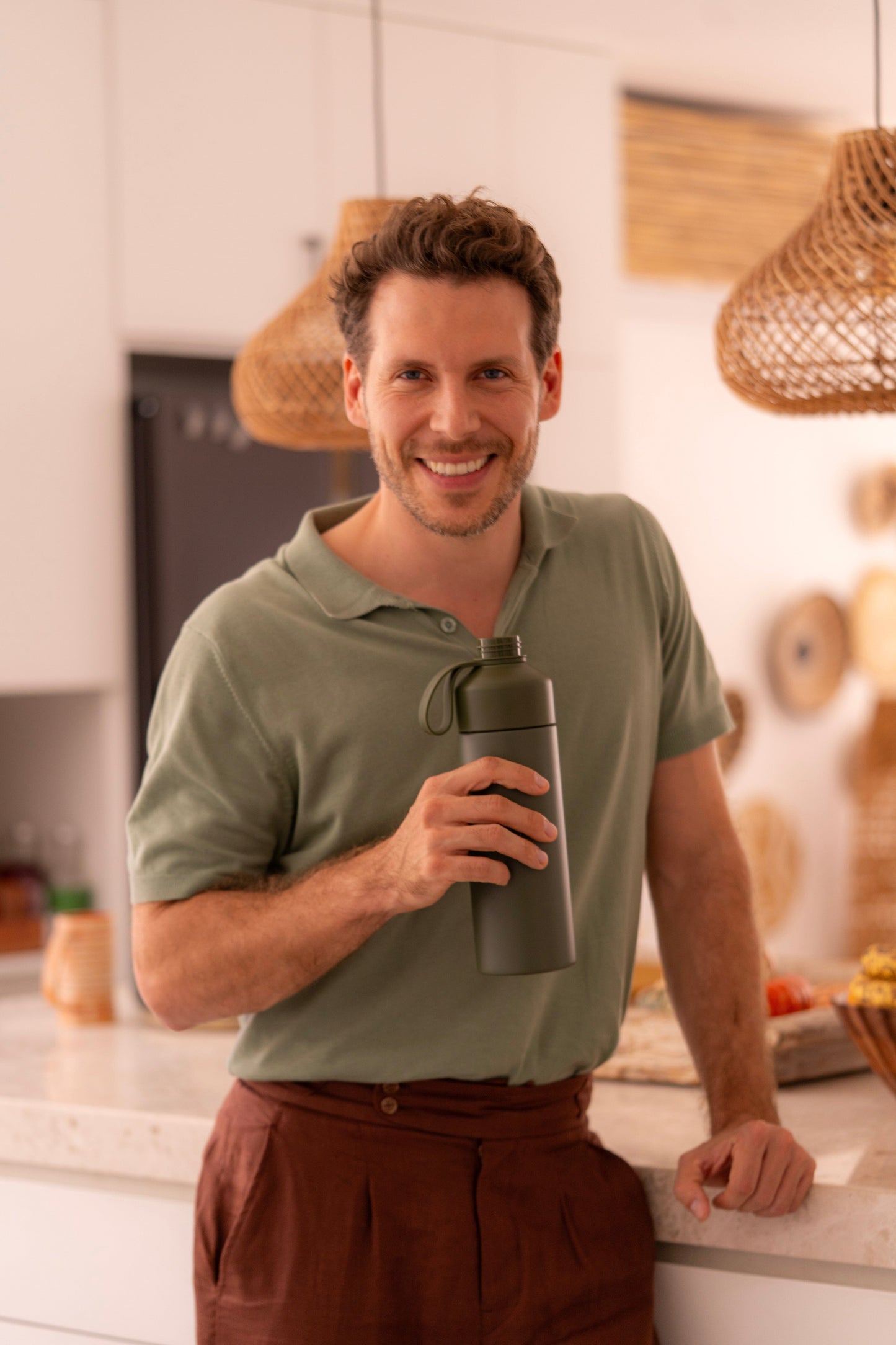 Duo Sip Thermal Water Bottle 750ml - Green