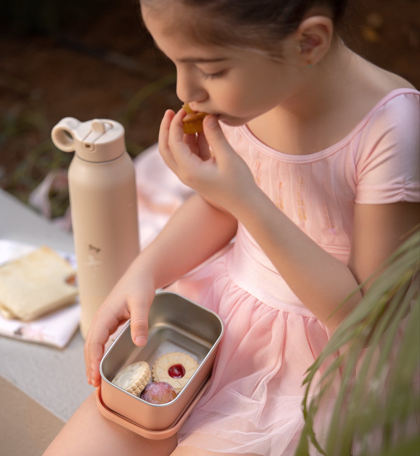 Mini Stainless Steel snack box - Blush Pink