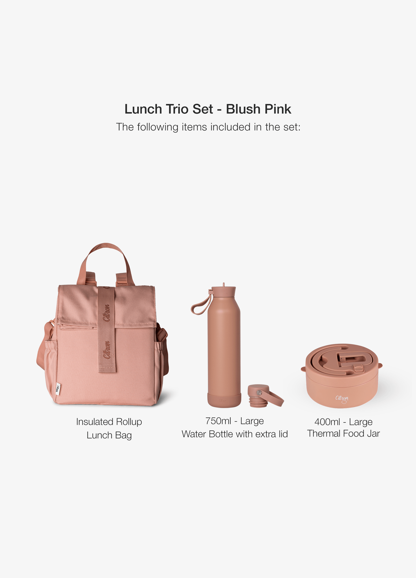 Lunch Trio Set - Blush Pink