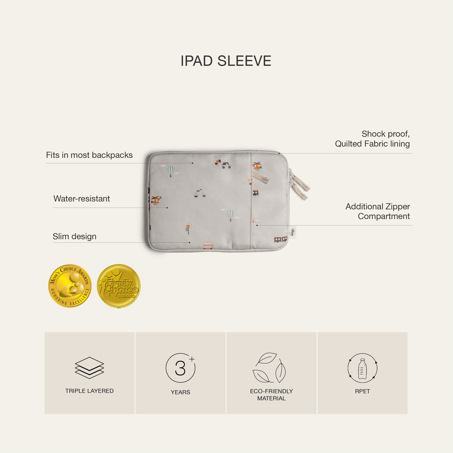 Protective Ipad Sleeve with zipper - Ballerina