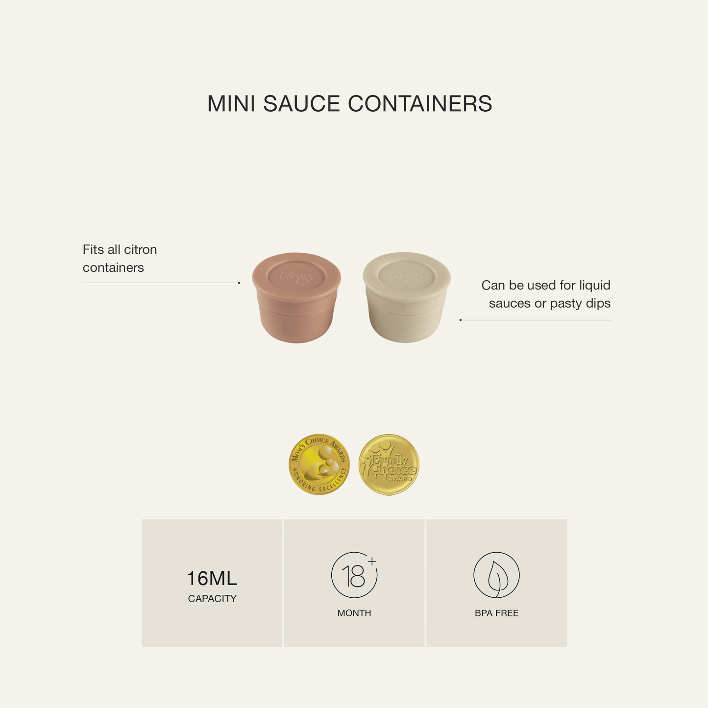 Mini Sauce Containers - Dusty Blue & Cool Grey