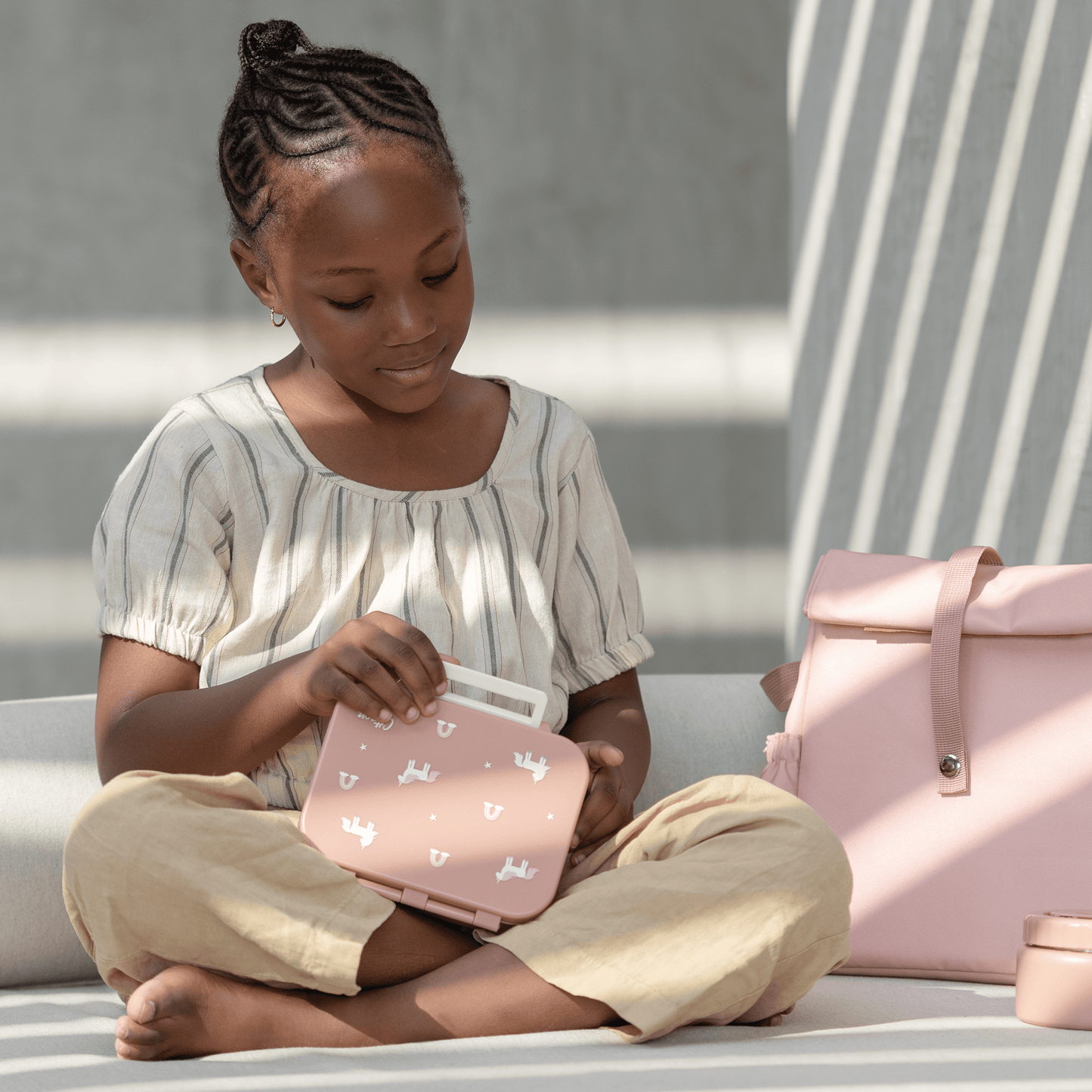 Absolut Tritan Snackbox - 3 Compartments - Unicorn Blush Pink