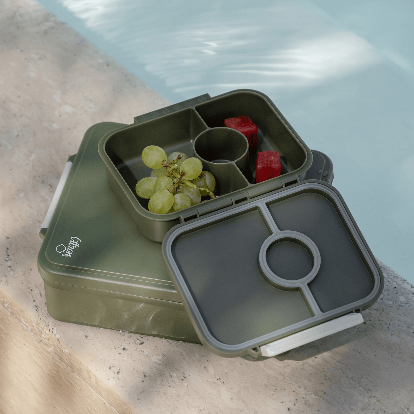 Absolut Tritan Snackbox - 3 Compartments - Green