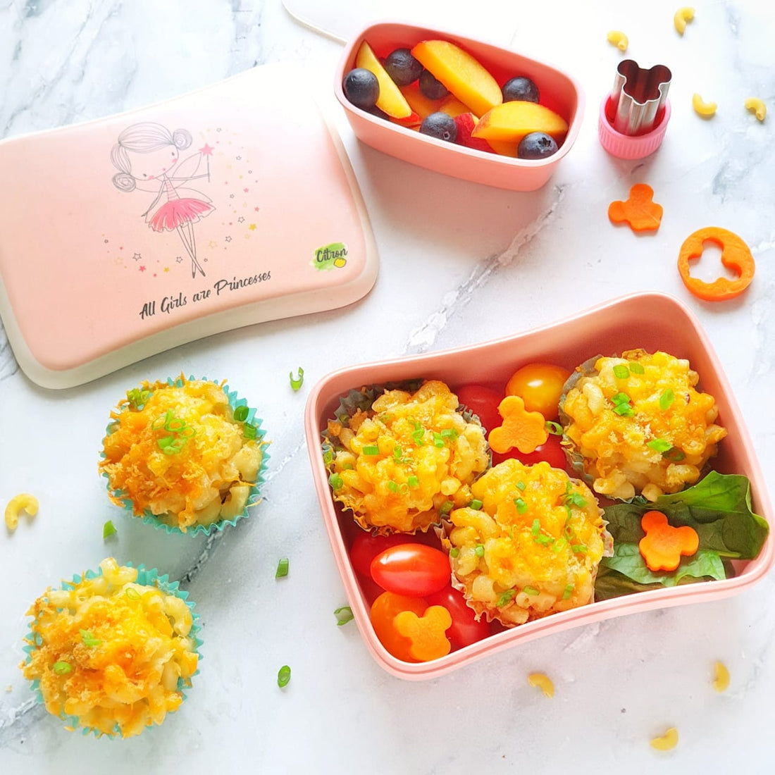 Baked Mac n Cheese Cups- Bamboo Lunchbox