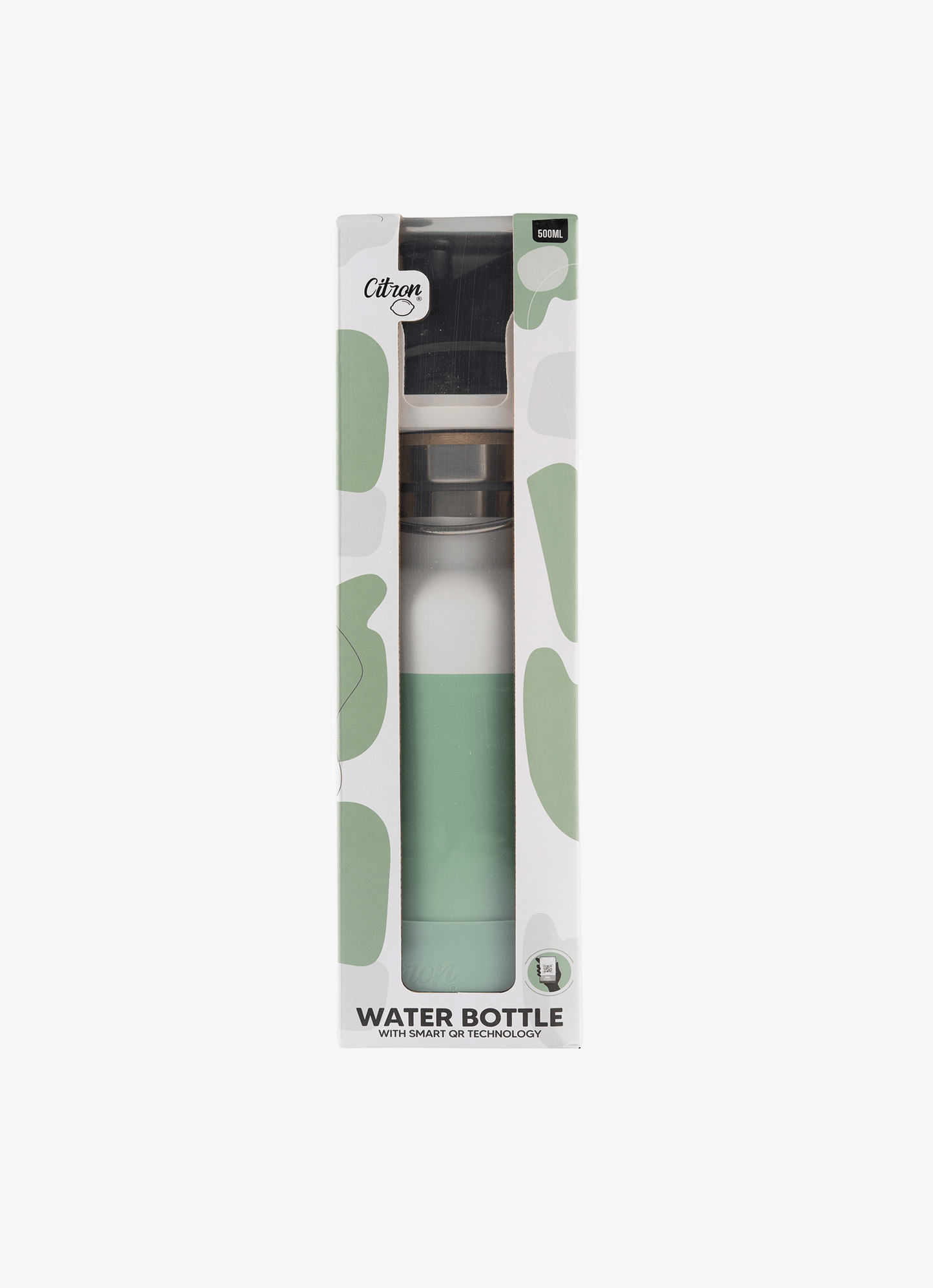 Water Bottle - 500ml - Green-White