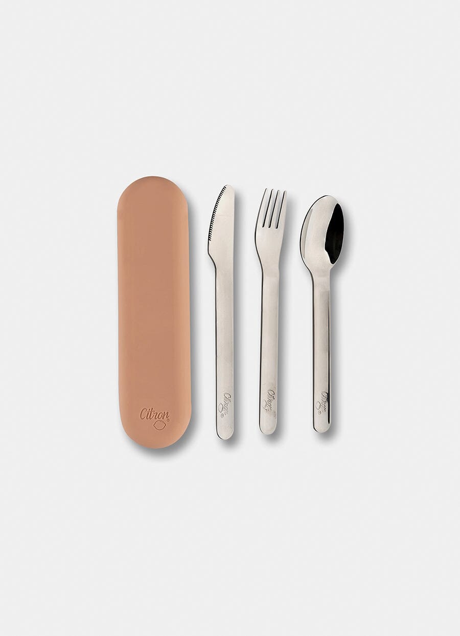 Stainless Steel Cutlery Set - Blush pink + Case