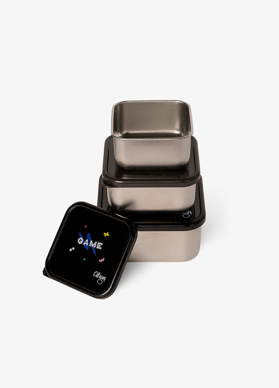 Stackable Stainless steel Lunchbox - Set of 3 - Gaming
