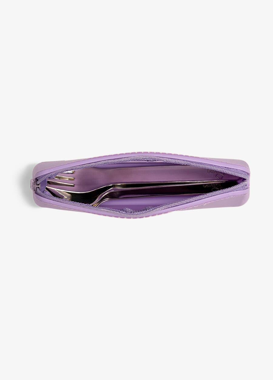 Stainless Steel Cutlery with Pouch - Purple