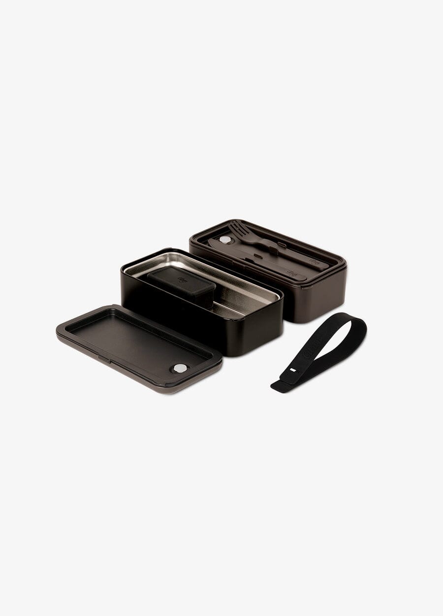 Two Layers Bento Lunch Box - Black