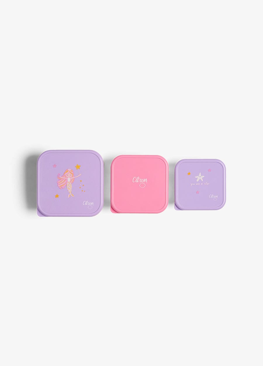 Stackable Stainless steel Lunchbox - Set of 3 - Mermaid