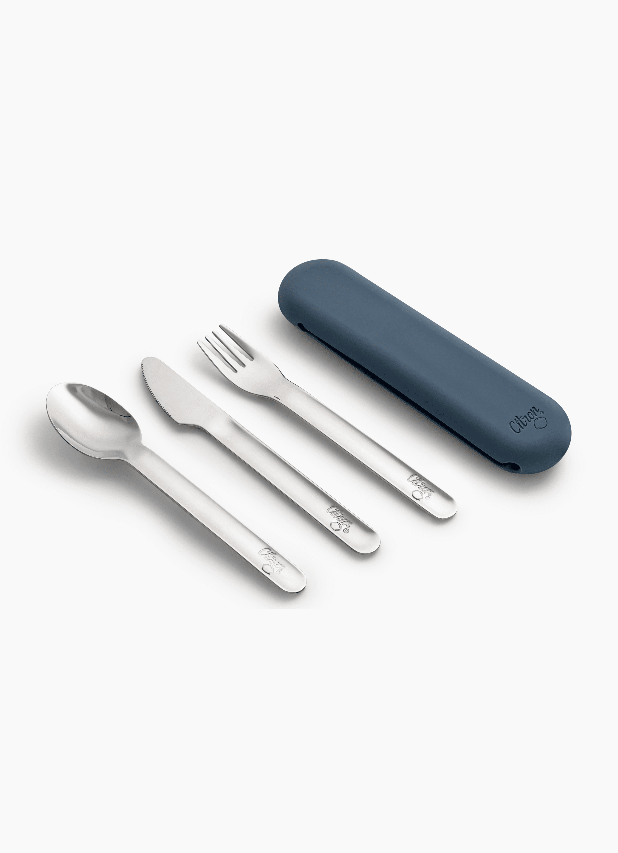 Stainless Steel Cutlery Set- Dark Blue + Case – Citron