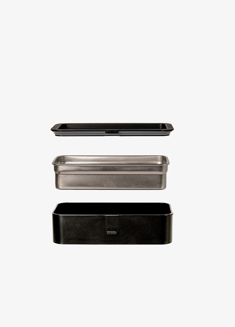 Two Layers Bento Lunch Box - Black