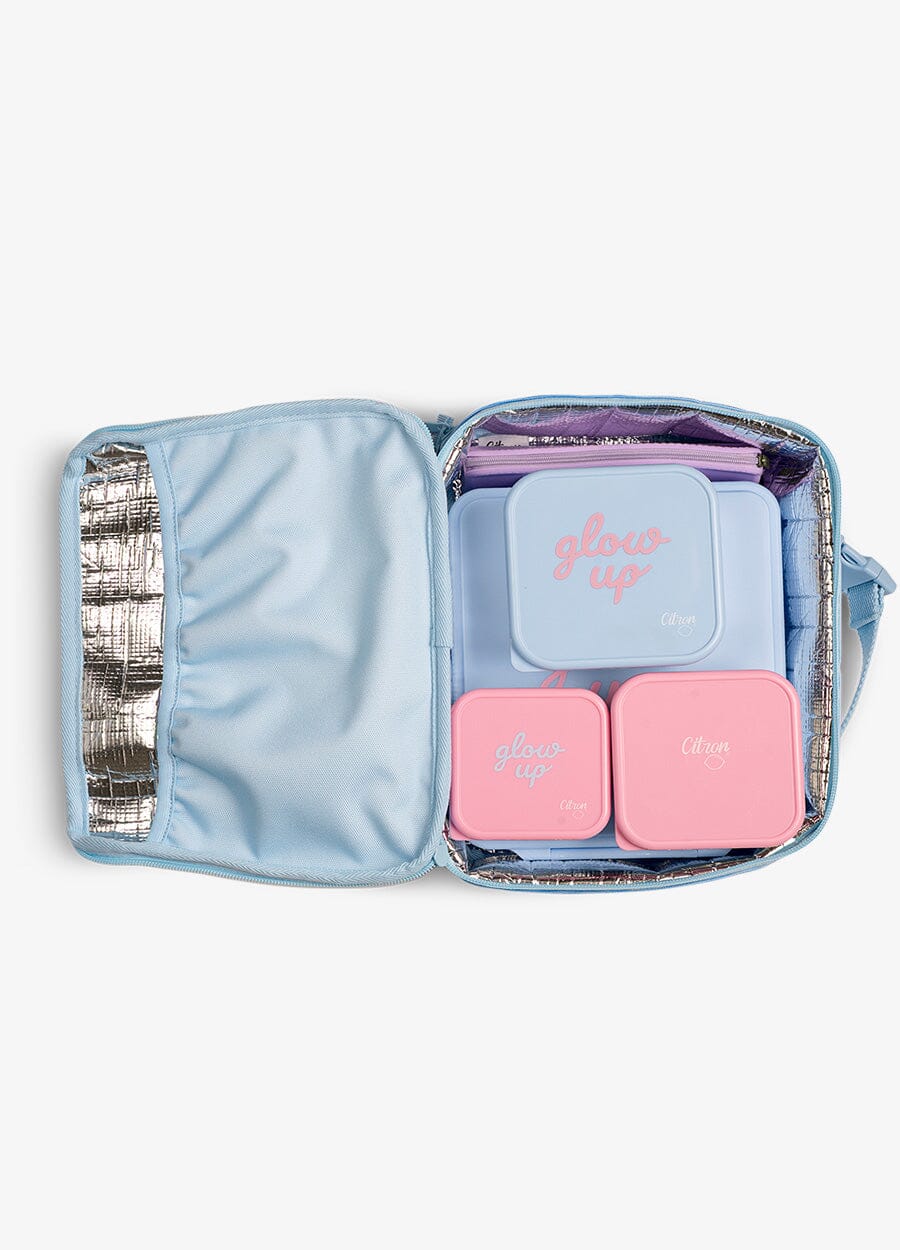 Insulated Square Lunch bag - Blue Glow Up
