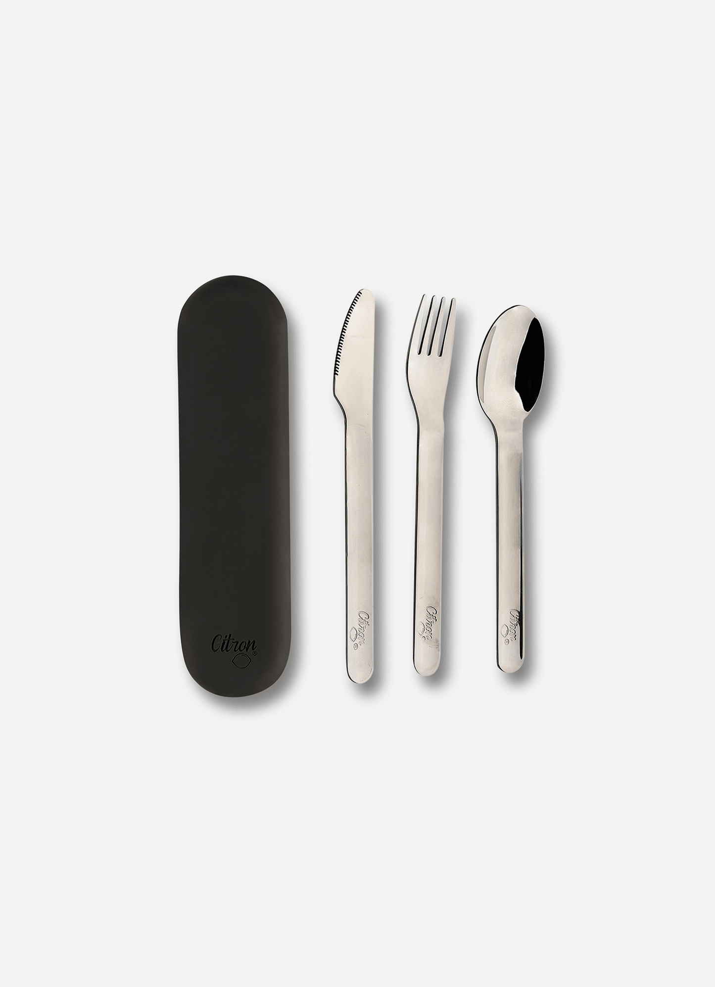 Stainless Steel Cutlery Set - Black + Case