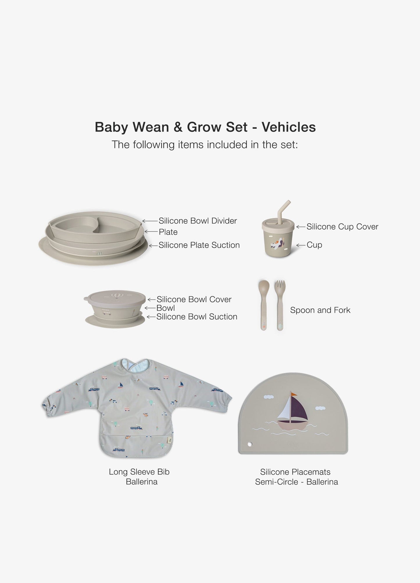 Baby Wean & Grow Set - Vehicles