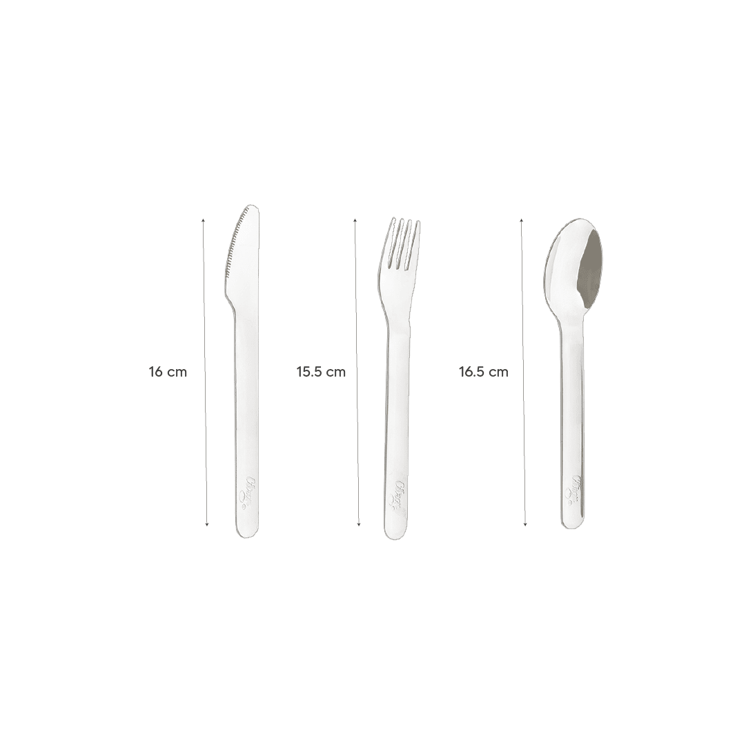 Stainless Steel Cutlery with Pouch - Caramel