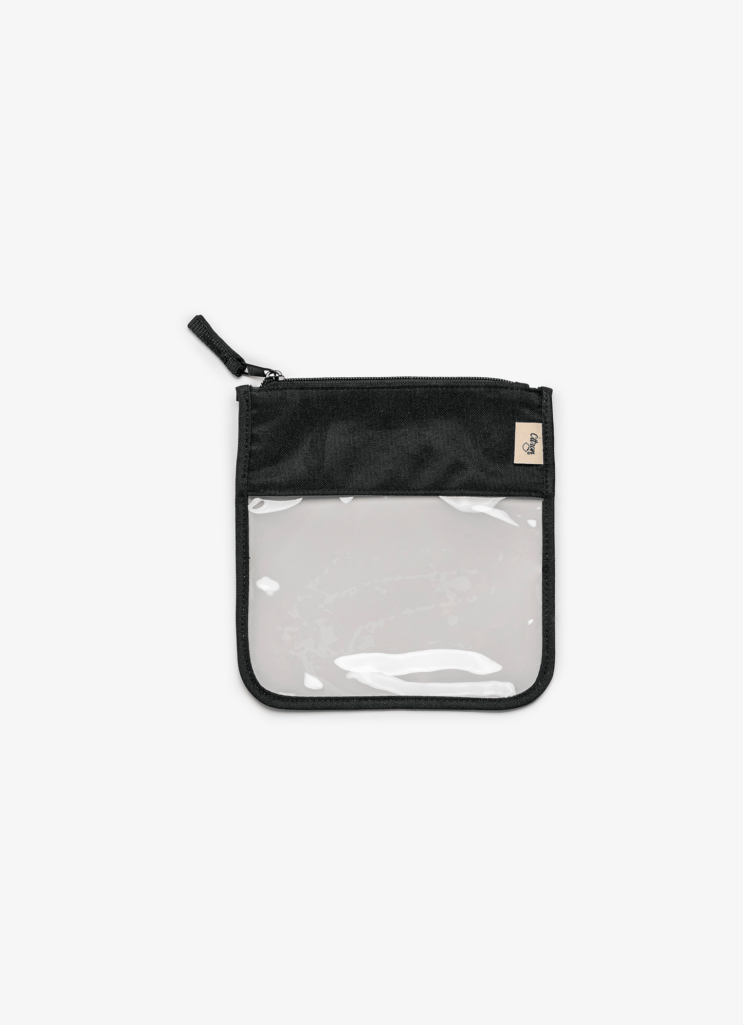 Clear Zipper Pouch - Small - Black