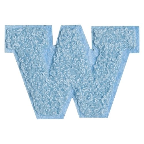 Blue Letter 'W'