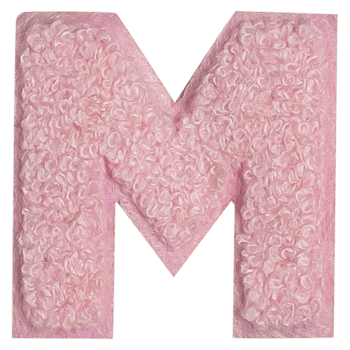Pink Letter 'M'