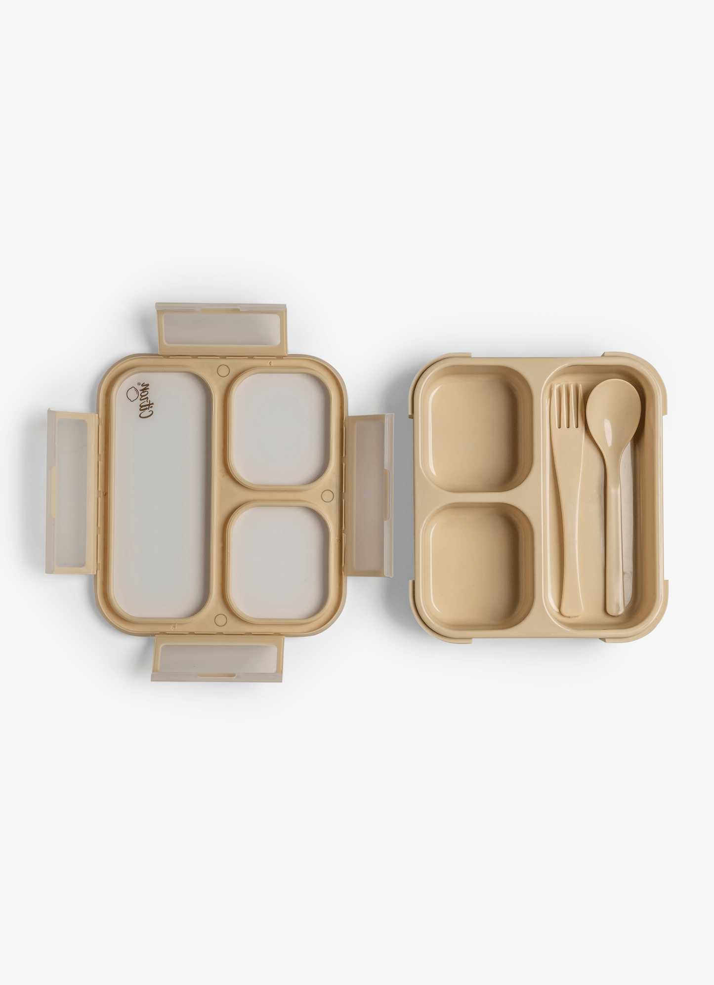 Lunch Box with Fork & Spoon - Beige