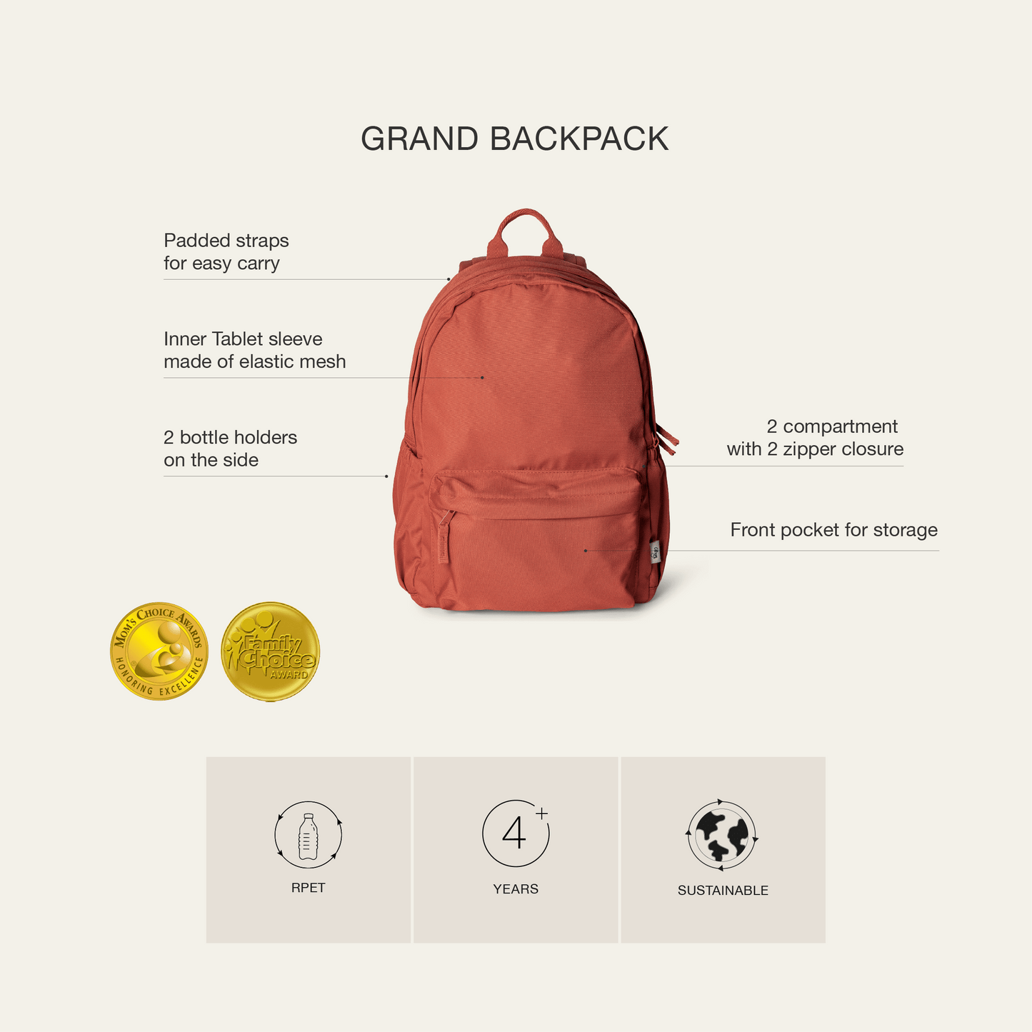 Grand Backpack - Brick