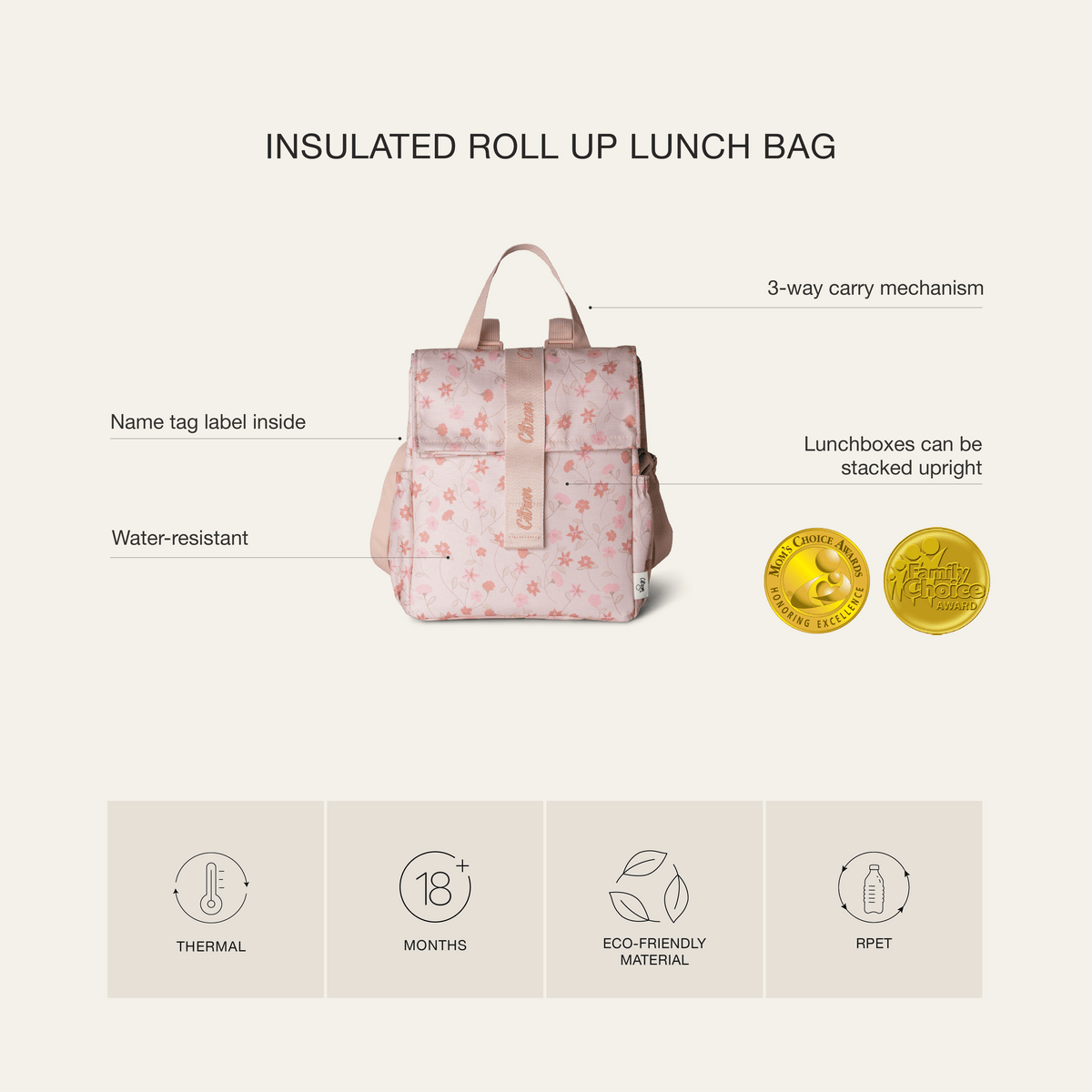 Insulated Rollup Lunch Bag - Mermaid