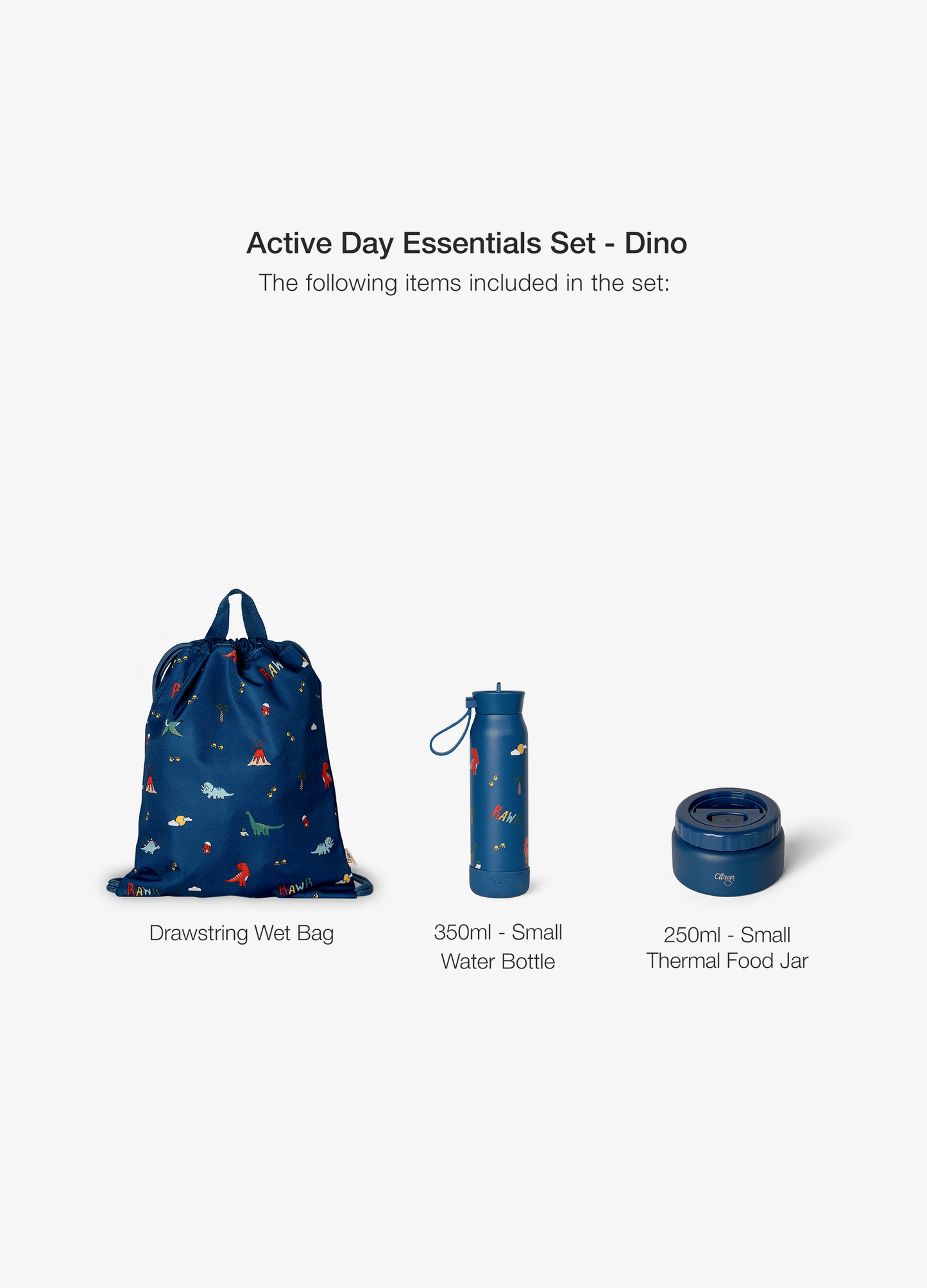 Active Day Essentials Set - Blue Dino