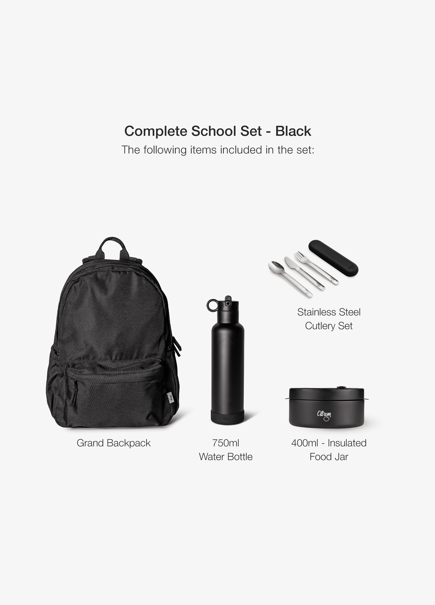 Complete school set - Set of 4 - Black