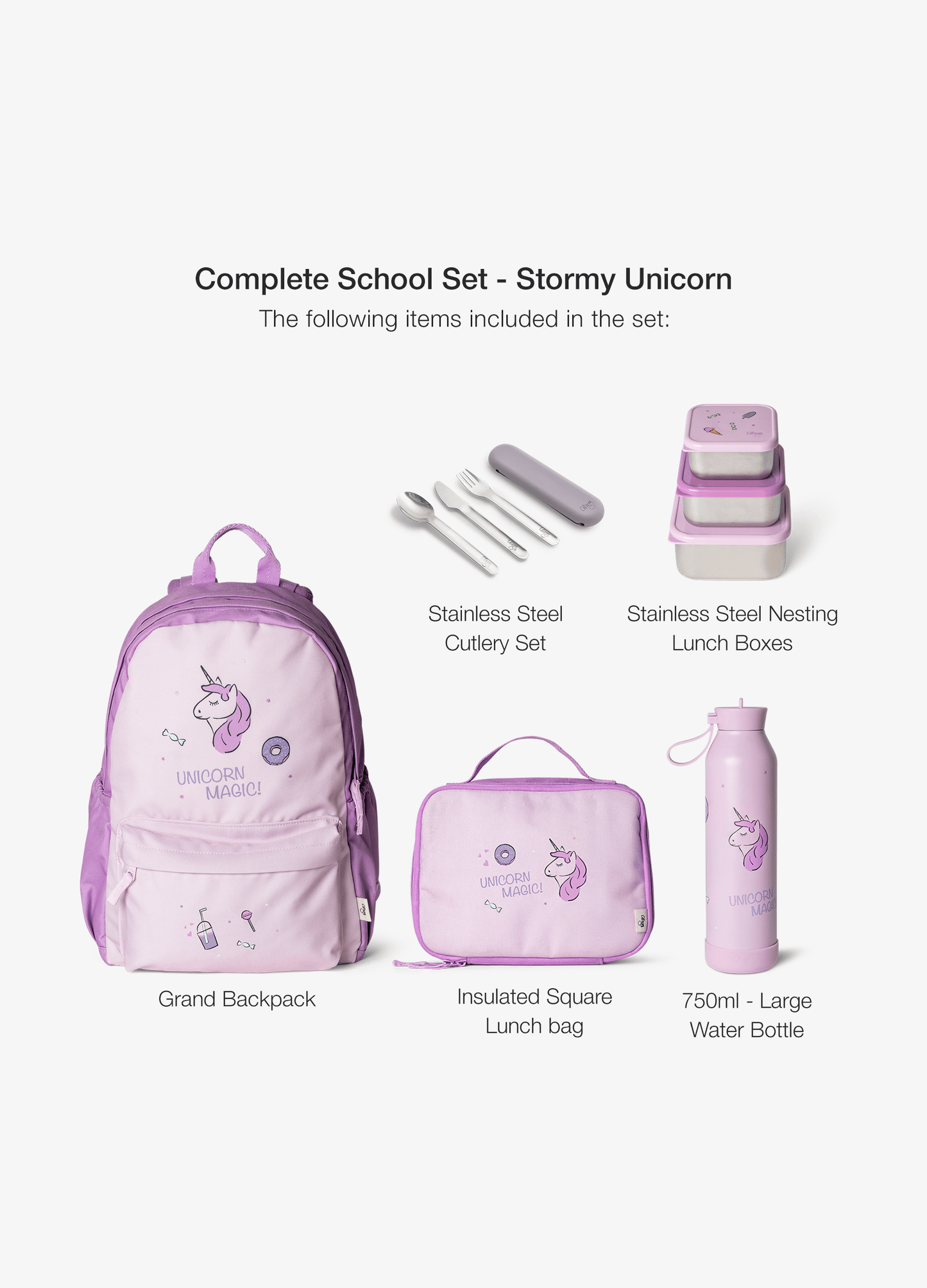 Complete School Set - Set of 5 - Stormy Unicorn