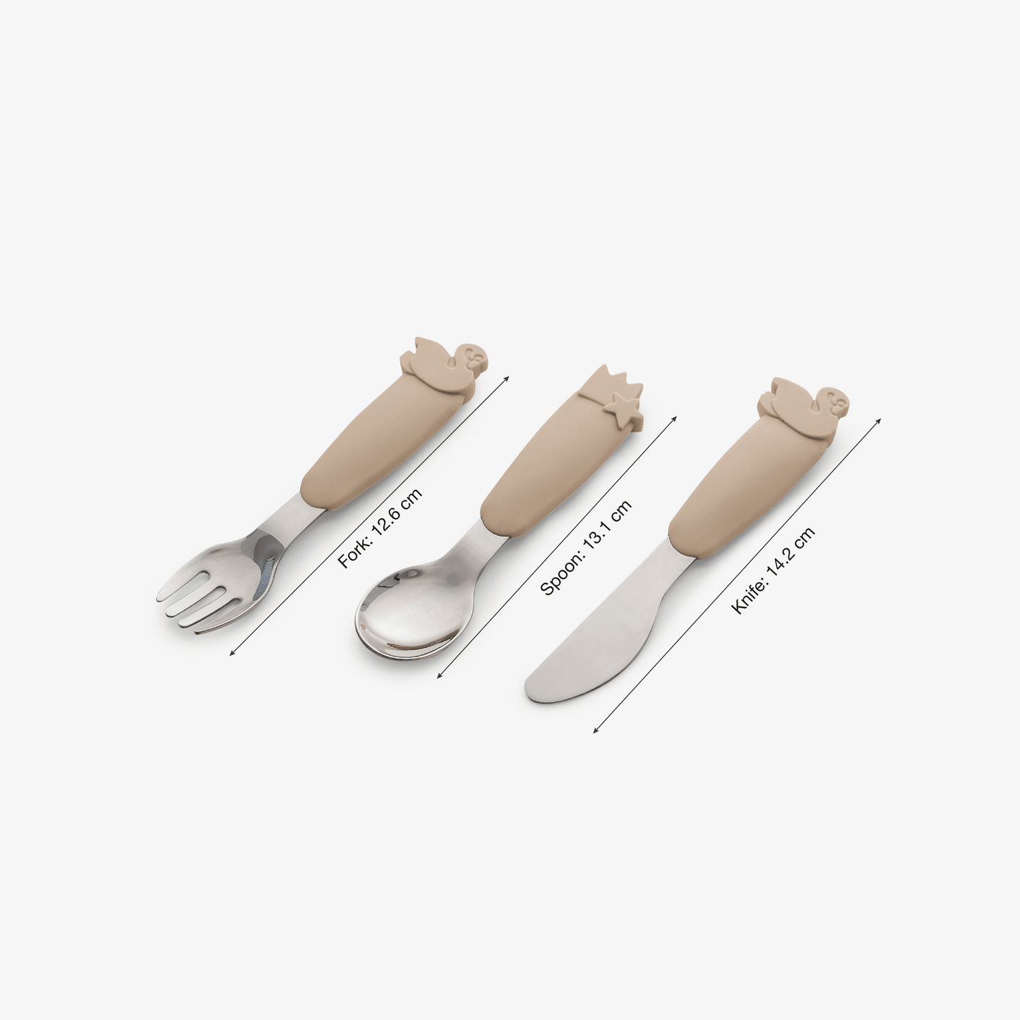 Silicone Cutlery Set with Pouch - Ballerina - Beige