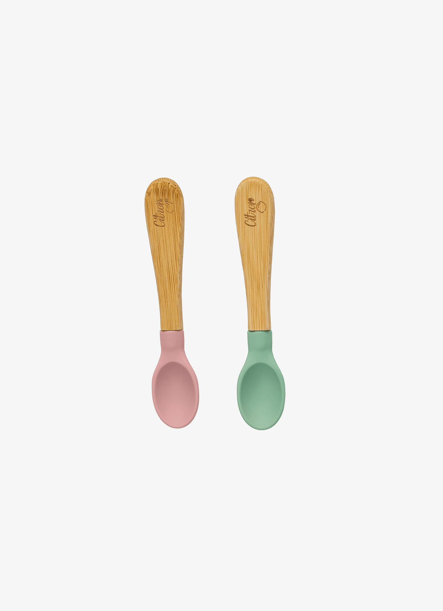 Bamboo Spoon Set - 2 piece - Green and Blush Pink