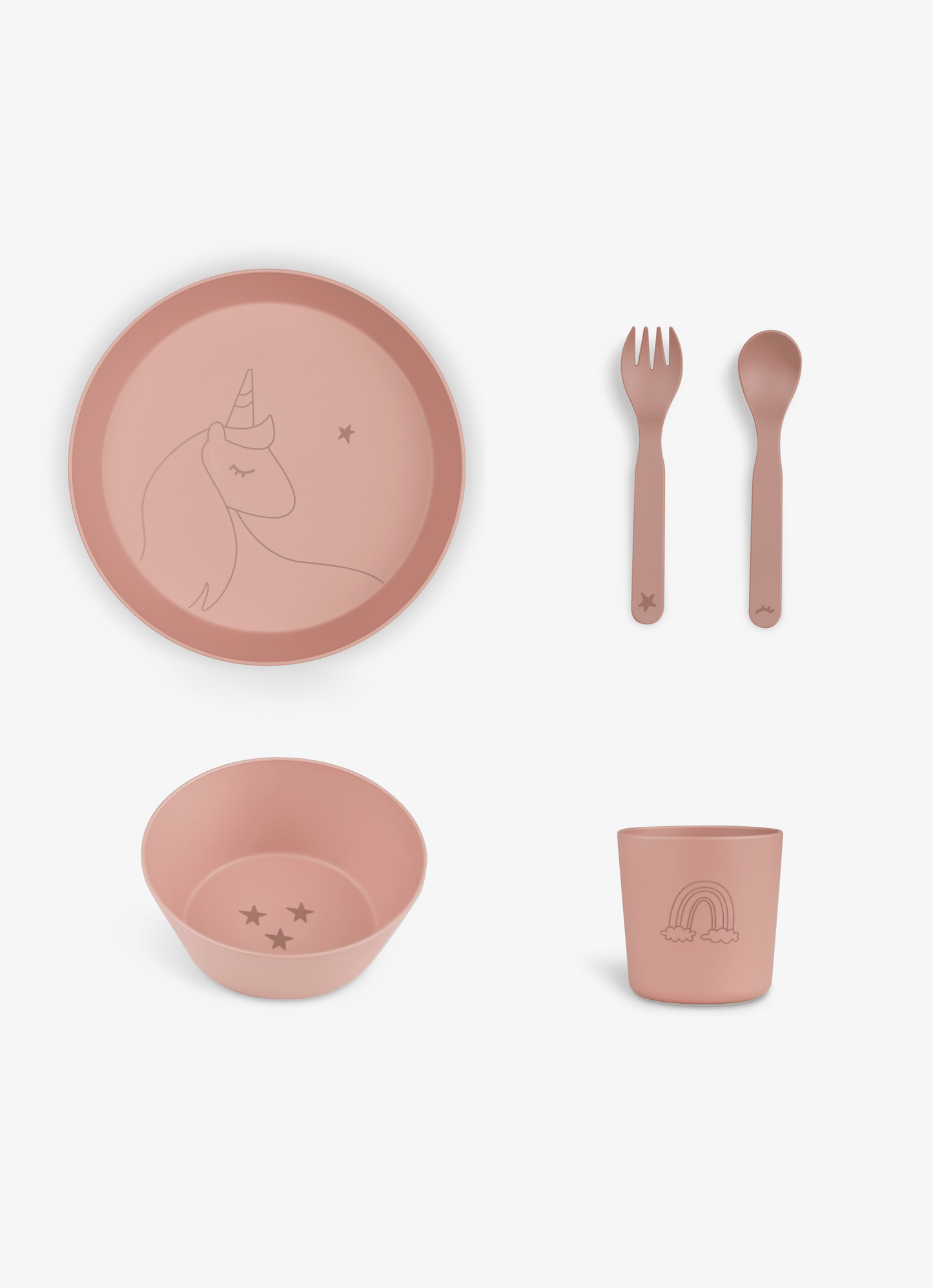 Bio-Based Tableware set - Unicorn Blush Pink