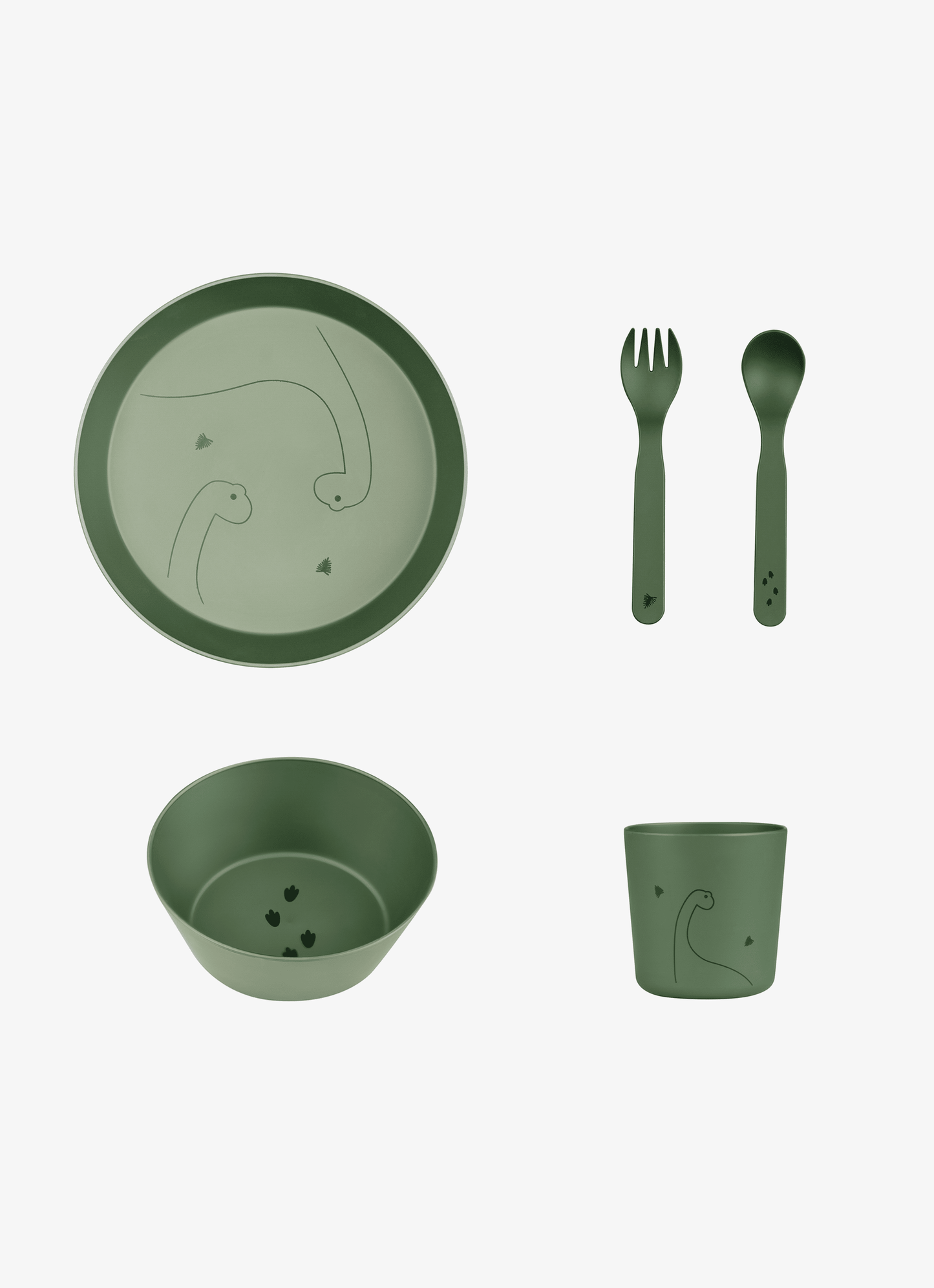 Bio-Based Tableware set - Dino Green