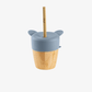 Bamboo Cup - lid and straw - Dusty Blue