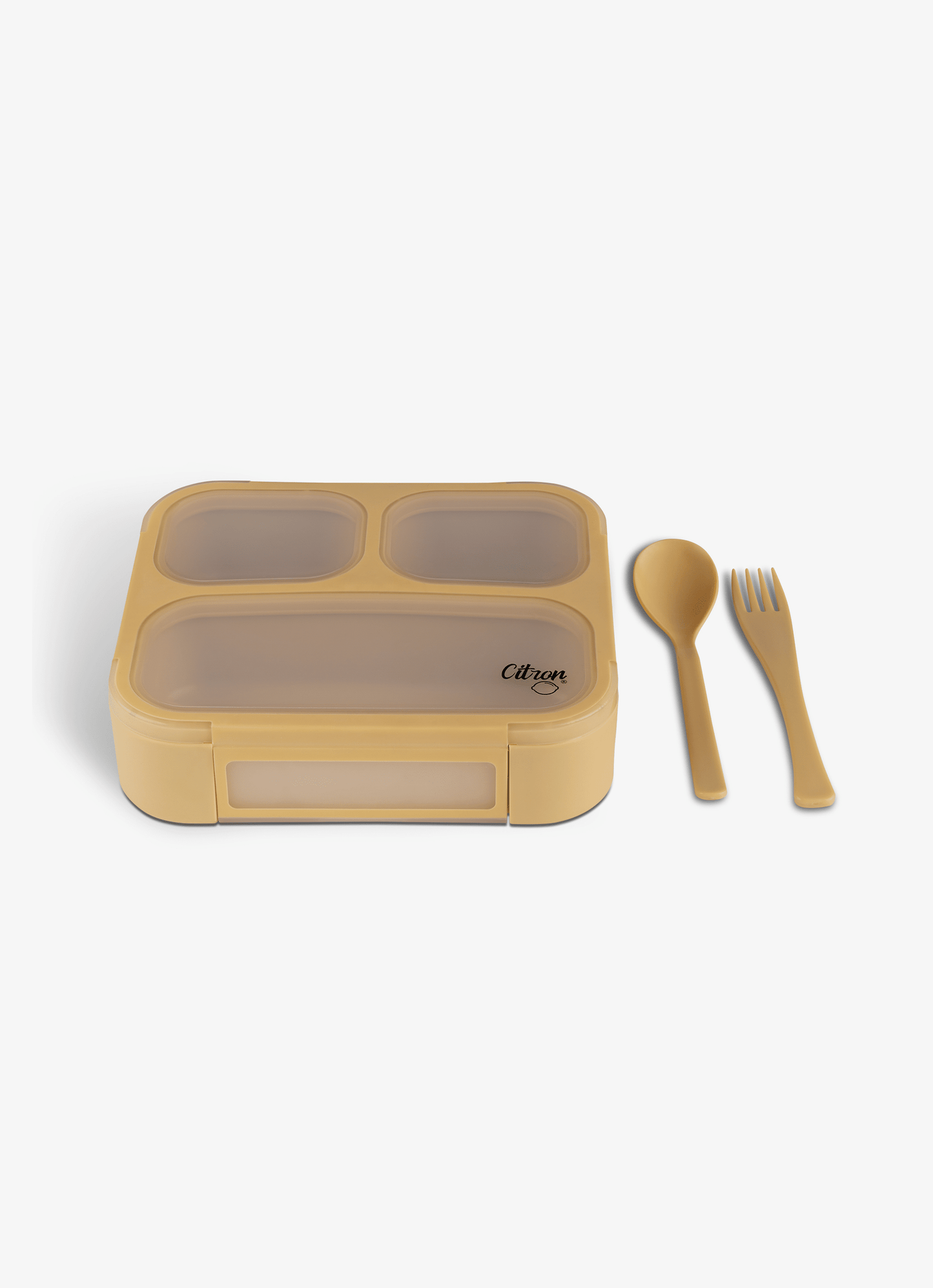 Lunch Box with Fork & Spoon - Yellow