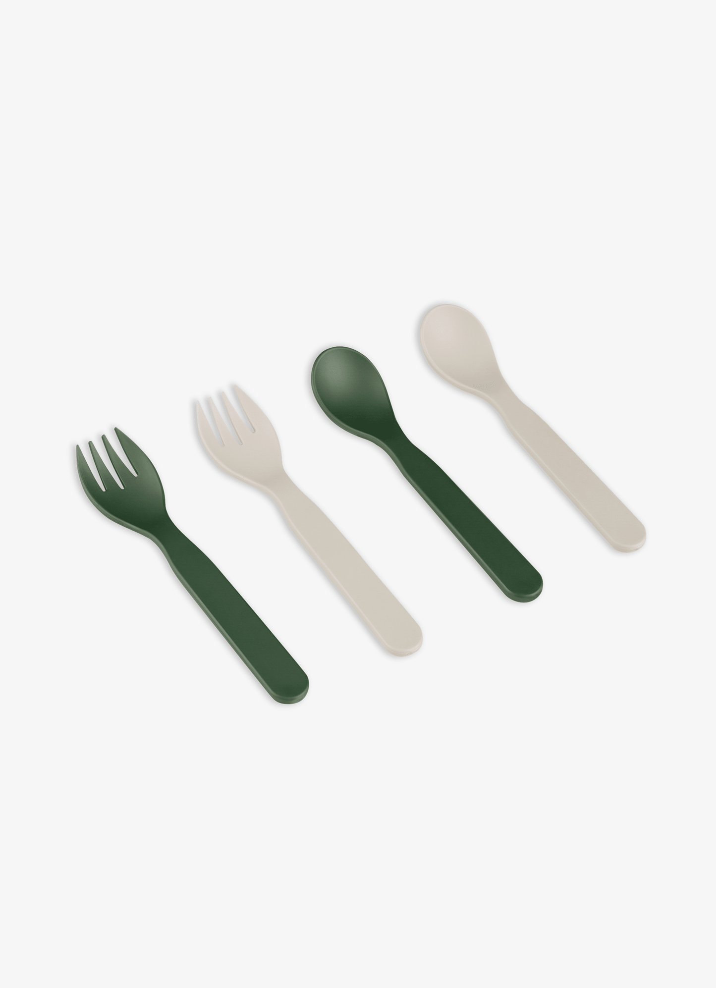 Bio-Based Cutlery - set of 5 - Green/ Cream + Case