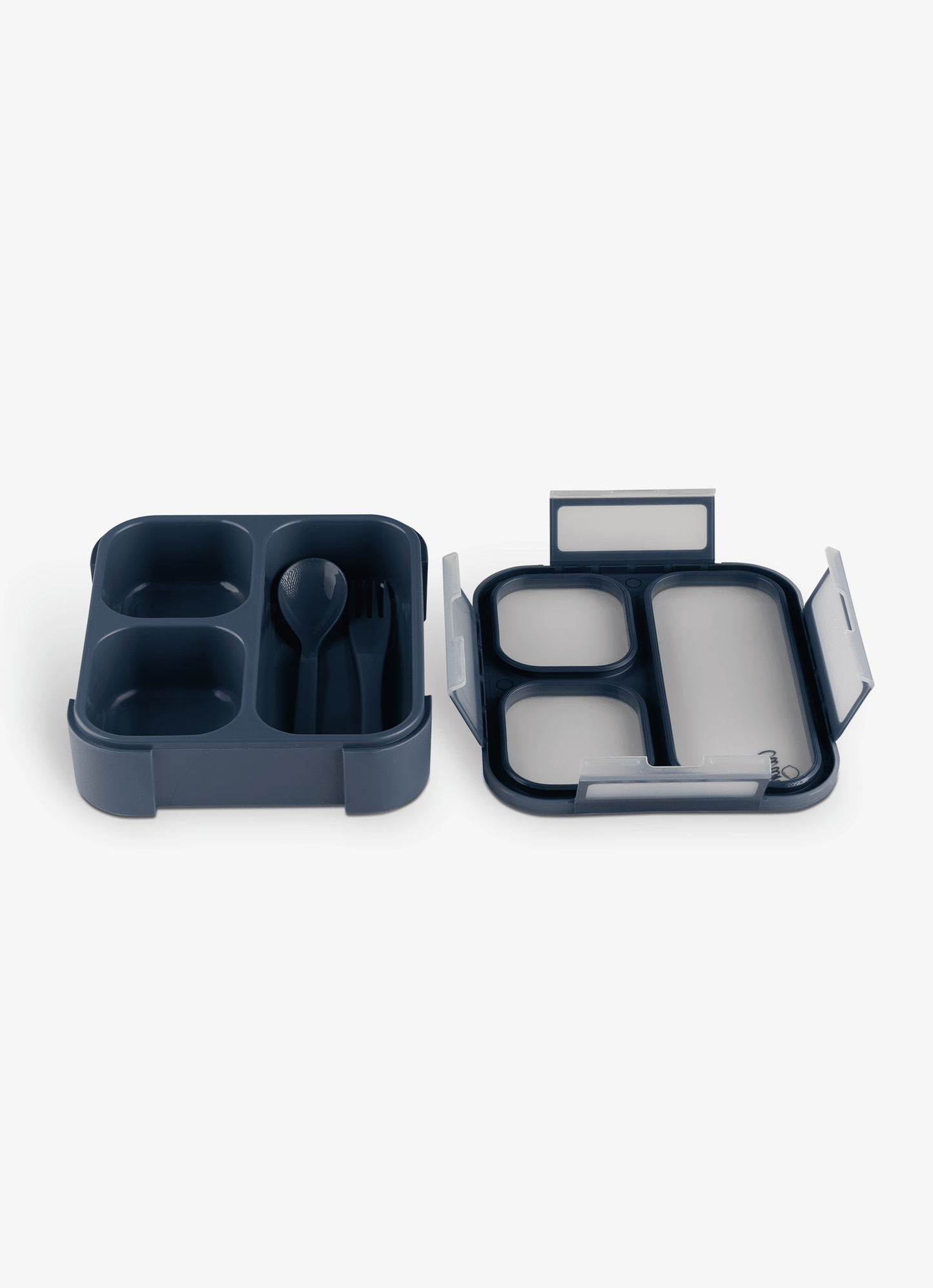 Lunch Box with Fork & Spoon - Dark Blue