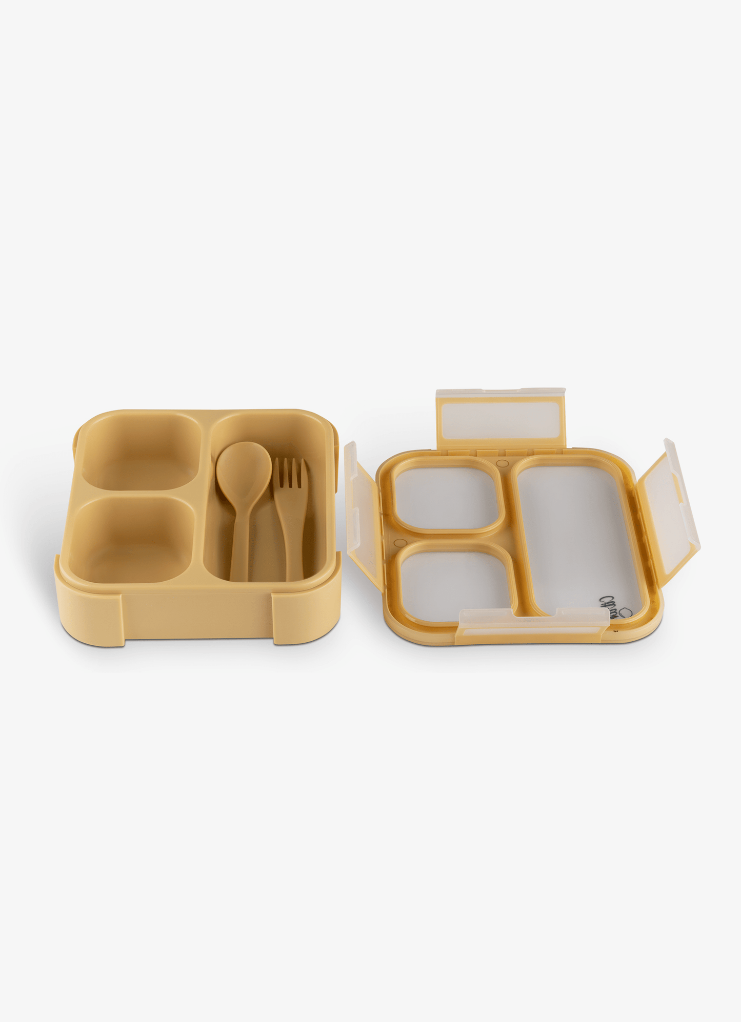 Lunch Box with Fork & Spoon - Yellow