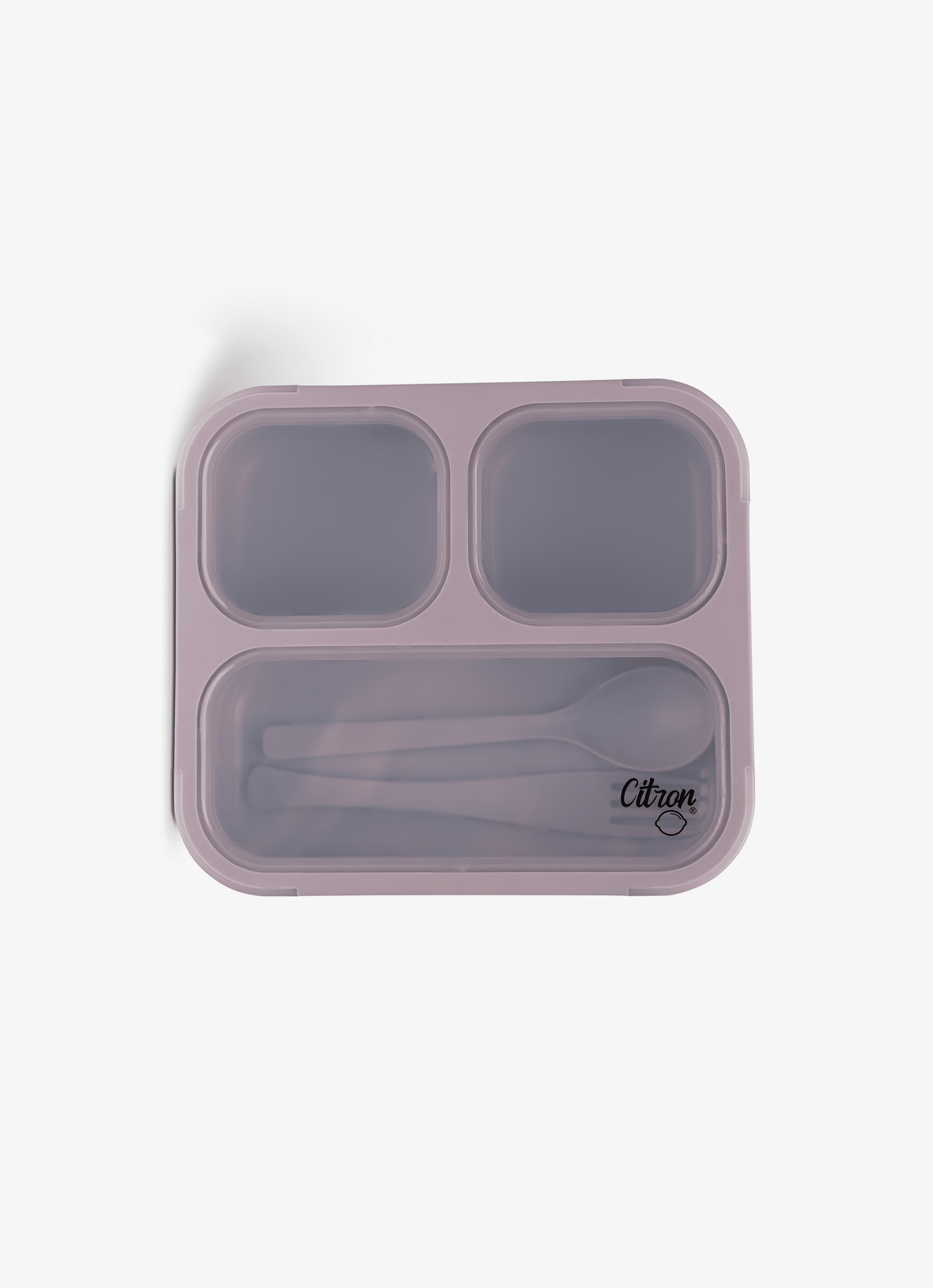 Lunch Box with Fork & Spoon - Purple