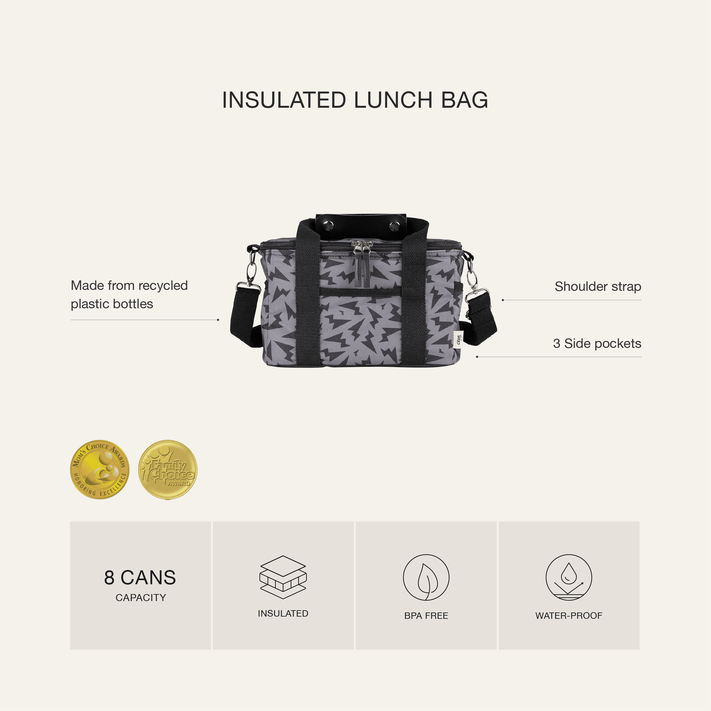 Insulated Lunch Bag - Thunder Black